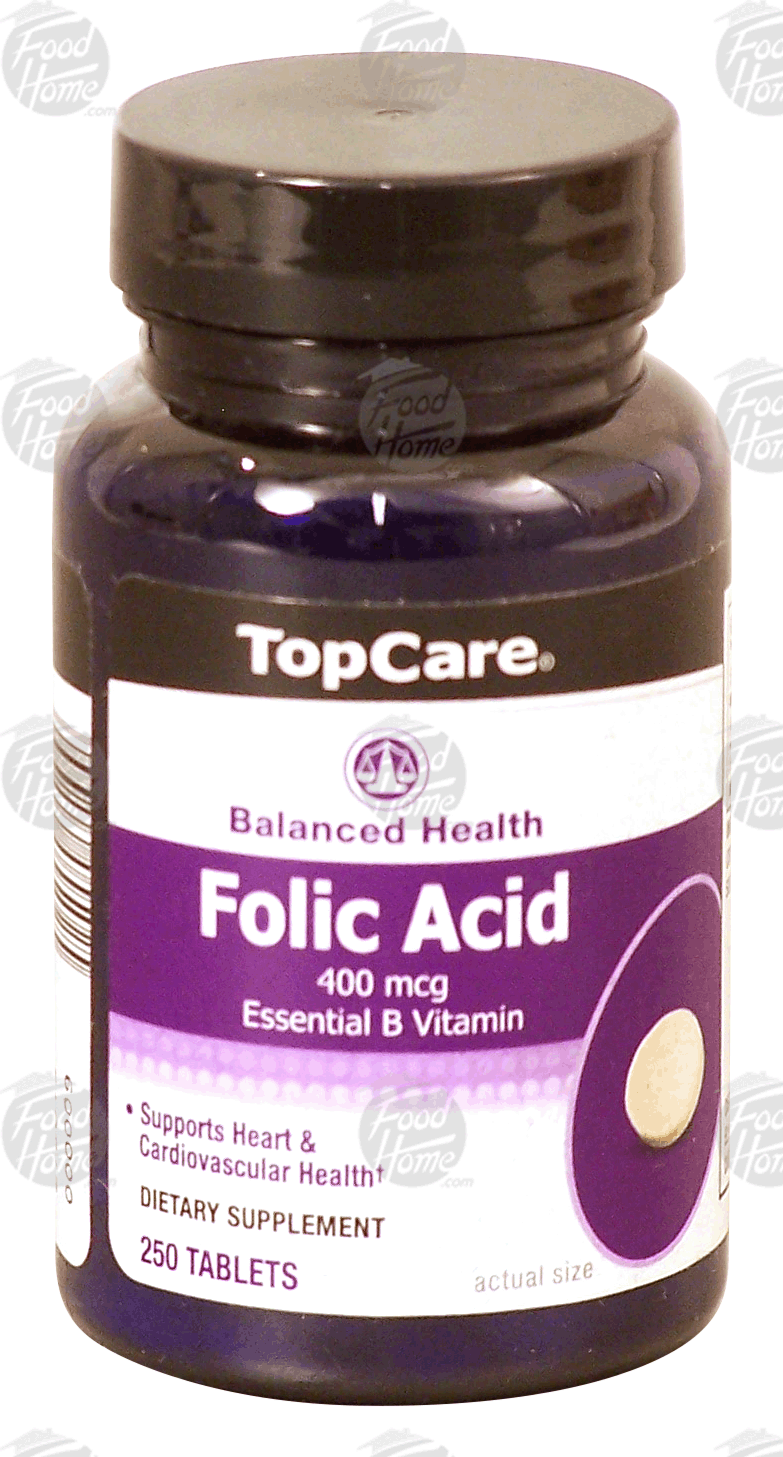 Top Care Balanced Health 400 mcg folic acid tablets Full-Size Picture